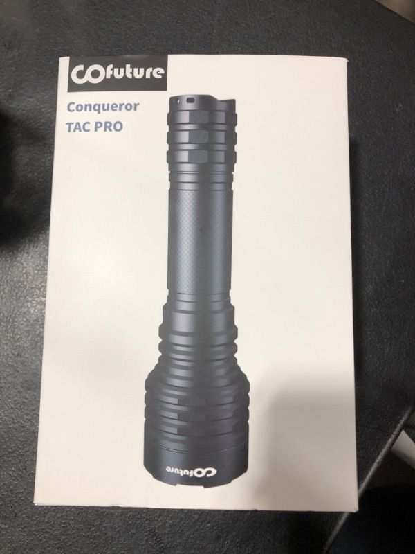 Photo 2 of Cofuture Tactical Flashlight, 2400 Lumen LED Long Throw with 5000m-Ah, for Adventure Searching and Outdoor 