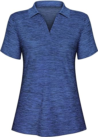 Photo 1 of Cucuchy Womens V Neck Golf Polo Shirts Moisture Wicking Sports Workout Tops----large