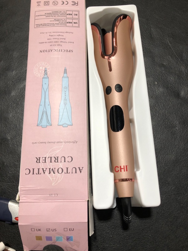 Photo 2 of Auto Hair Curlers,Curling Iron Automatic Hair Curler with 3 Temp Up to 430?&Timer, 1" Large Curling Iron, Anti-Scald,Dual Voltage Rotating Curling Iron Auto Shut-Off Fast Heating Iron for Styling Multicolored