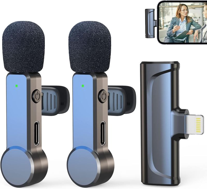 Photo 1 of Wireless Lavalier Microphone?Plug and Play Compact and Portable Wireless Lav Mic, Dual Noise Reduction Lapel Clip on Mic for Video Recording & Live Stream?NO Need APP?
