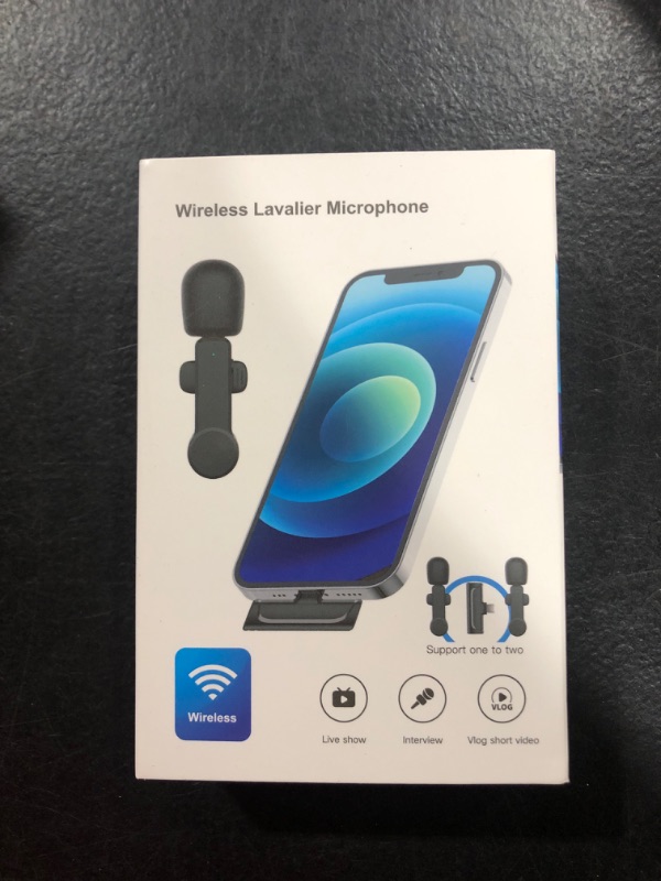 Photo 2 of Wireless Lavalier Microphone?Plug and Play Compact and Portable Wireless Lav Mic, Dual Noise Reduction Lapel Clip on Mic for Video Recording & Live Stream?NO Need APP?
