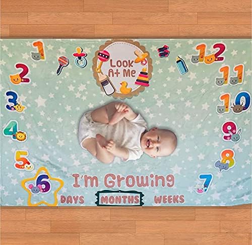 Photo 1 of C&C United Gender Neutral Baby Milestone Blanket, Baby boy Blankets, Milestone Blanket Girl, Perfect 40 * 60 inches Size, Best Newborn Gift, Baby Gift, Mother’s Gift
