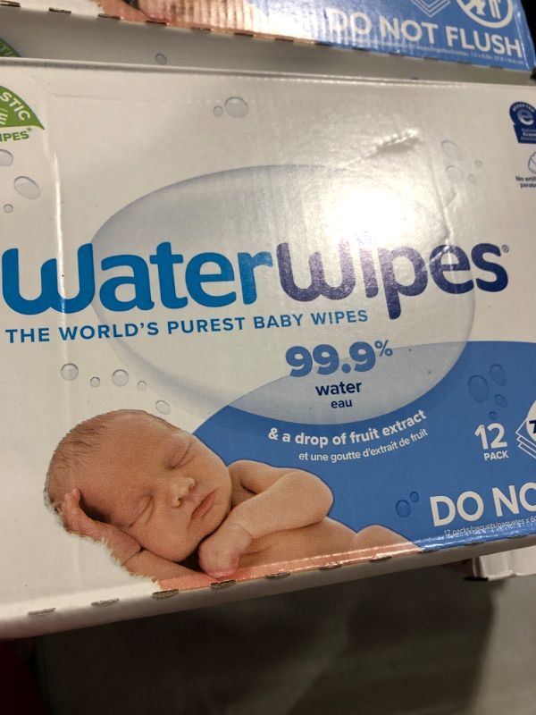 Photo 2 of WaterWipes Plastic-Free Original Baby Wipes, 99.9% Water Based Wipes, Unscented & Hypoallergenic for Sensitive Skin, 720 Count (12 packs), Packaging May Vary 720 Count (12 packs )