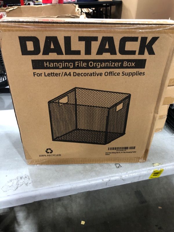 Photo 3 of DALTACK Hanging File Folder Organizer, Mesh Folder Box Includes 5 Grey Hanging File Folders, Letter-Size File Organizer 