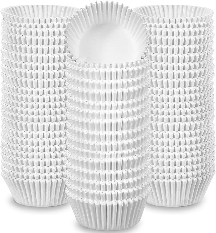 Photo 1 of 1000 Count Cupcake Liners for Baking Liners Paper Cupcake Wrappers Bulk Cup Cake Cases Muffin Baking Paper Cups for Candy Cooking (White,1.18 x 0.79 Inch- Mini Size)
