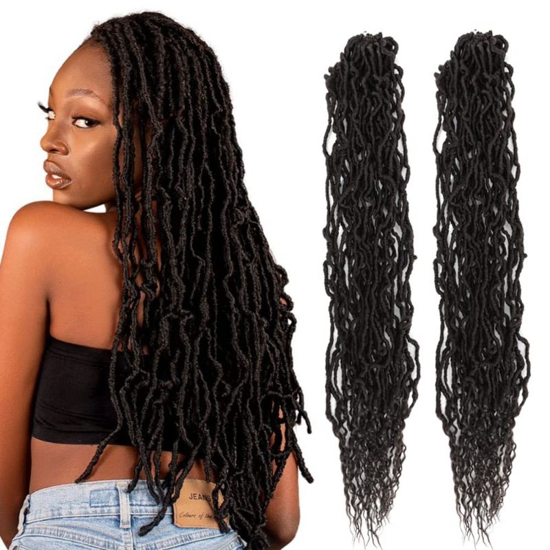 Photo 1 of 36 inch Soft Locs With Curly Ends 2 Packs Synthetic No -Extended Super Long Faux Locs Crochet Hair Extesnions Pre Looeped New Crochet Locs For Black Women (36 Inch 2 Packs, 4)
