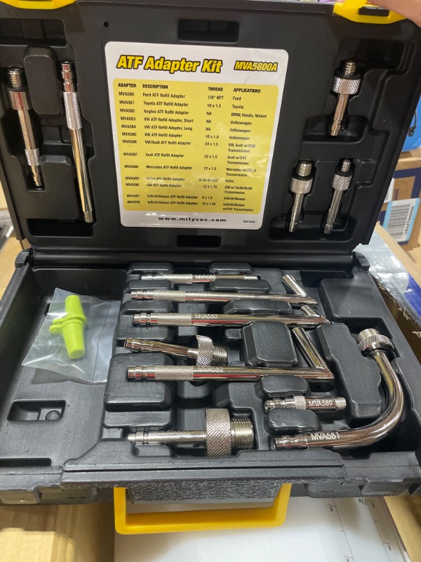 Photo 6 of Mityvac MV7412 ATF Refill Kit for Topping-Off or Refilling Sealed Automatic Transmissions, 2.5 Gallon/10 Liter Fluid Capacity, Includes Adapters That Connect to Most Modern Sealed Transmissions