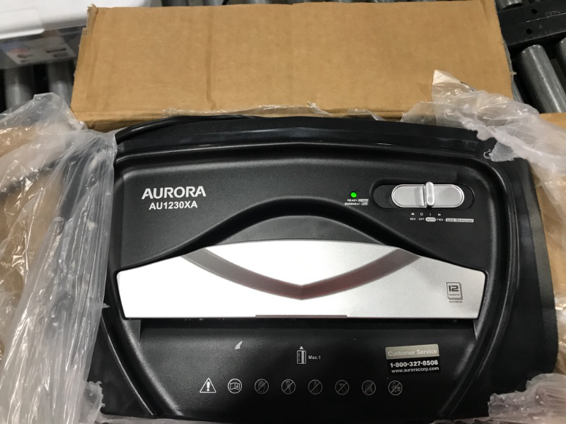 Photo 2 of Aurora AU1230XA Anti-Jam 12-Sheet Crosscut Paper and Credit Card Shredder with 5.2-Gallon Wastebasket