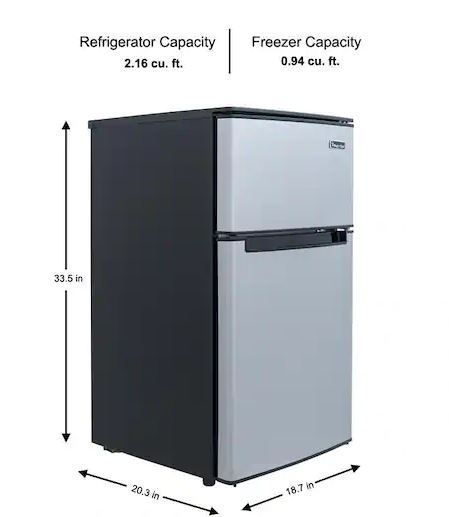 Photo 1 of 3.1 cu. ft. Mini Fridge in Stainless Look
