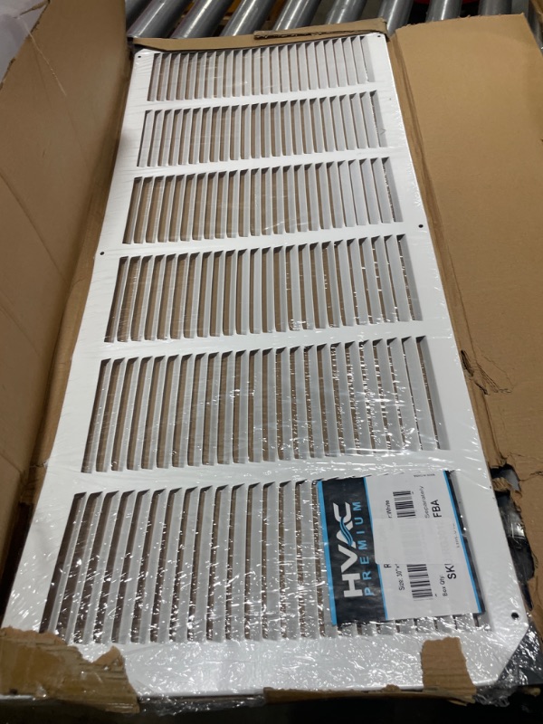 Photo 1 of 30"w X 12"h Steel Return Air Grilles - Sidewall and Ceiling - HVAC Duct Cover - White [Outer Dimensions: 31.75"w X 13.75"h] 30 x 12 White