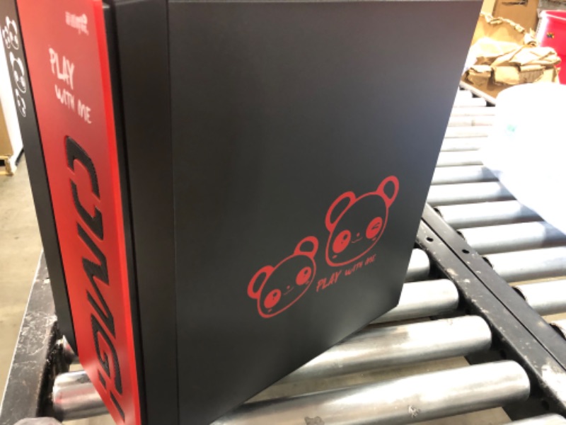 Photo 1 of SZD OMG Micro-ATX Tower PC Gaming Case with Magnetic Design Dust Filter, Tempered Glass Side Panel, Front I/O USB 3.0 Port, Water-Cooling Ready, Computer Chassis Desktop Case (Black / Red) Black/Red