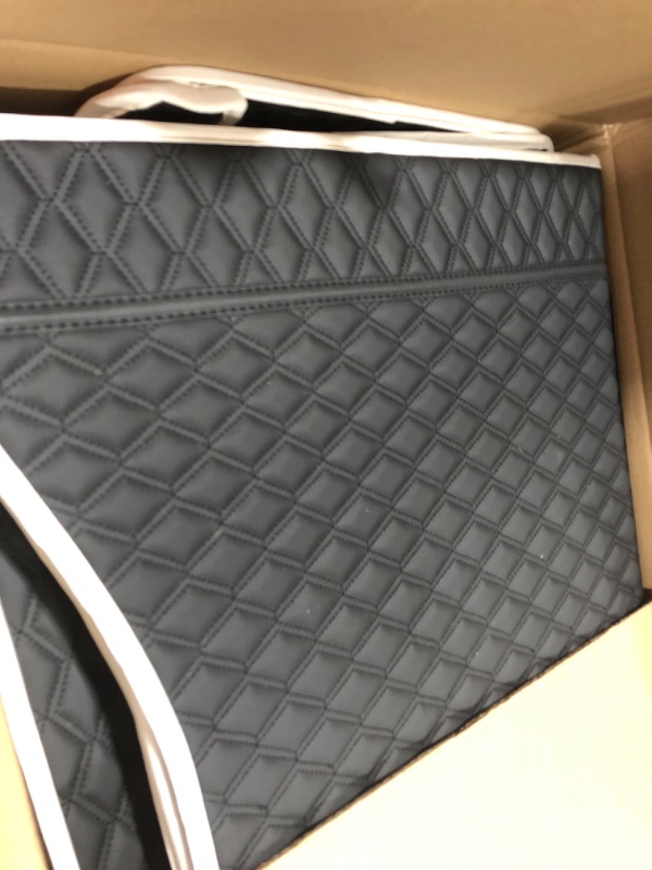 Photo 2 of FITALLUS 6PCS Fit Tesla Model Y Floor Mats Rear Trunk Mat Cargo Liner Backrest Mats 2023-2020 5 Seat Tesla Model Y Accessories PU Leather Lightweight Waterproof All Weather Protect Car Interior 6PCS Tesla Model Y Mats