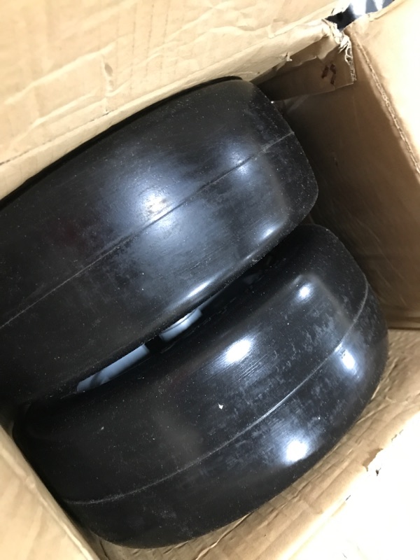 Photo 2 of 2 PCS 11x4.00-5" Flat Free Lawn Mower Tire on Wheel, 3/4" or 5/8" Bushing, 3.4"-4"-4.5 -5" Centered Hub, Universal Fit Smooth Tread Tire for Zero Turn Lawn Mowers, with Universal Adapter Kit