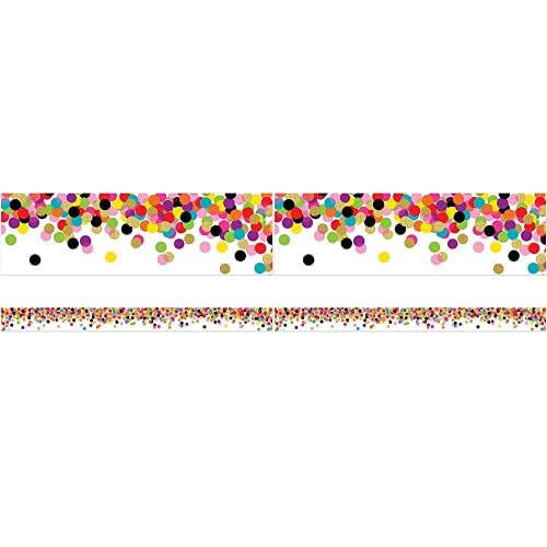 Photo 1 of Teacher Created Resources (5609) Confetti Straight Border Trim (Pack of 5)