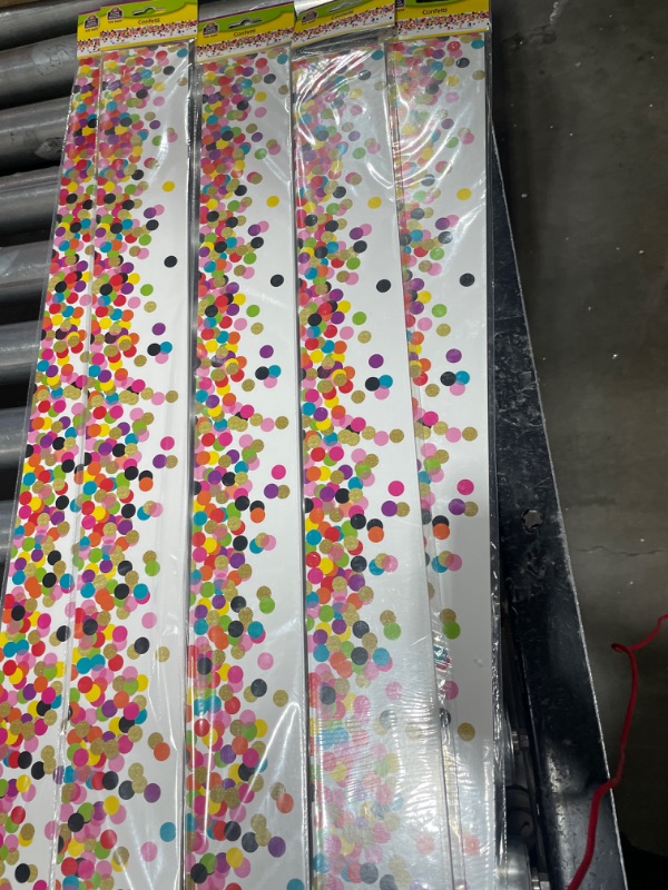 Photo 1 of Teacher Created Resources (5609) Confetti Straight Border Trim (Pack of 5)