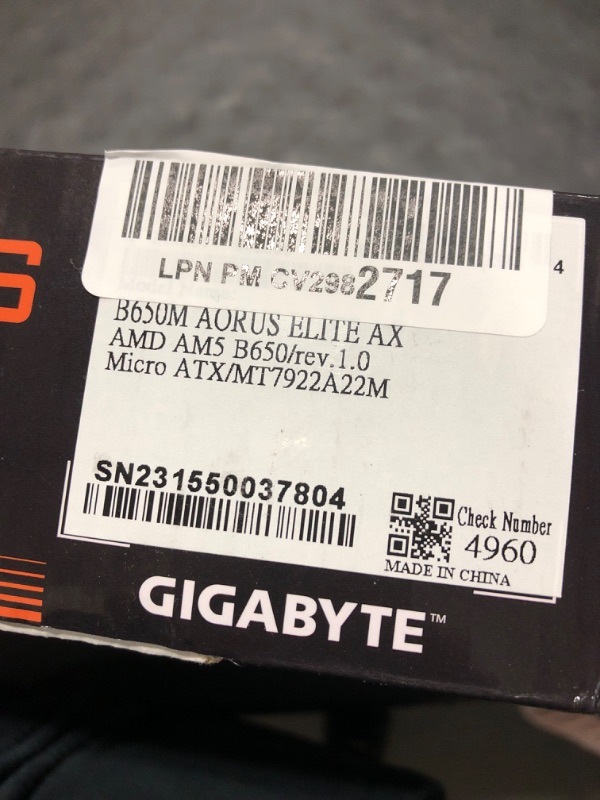 Photo 7 of GIGABYTE B650M AORUS Elite AX (AM5/ LGA 1718/ AMD B650/ Micro-ATX/ 5-Year Warranty/ DDR5/ 2* M.2/ PCIe 5.0/ USB 3.2 Gen2X2 Type-C/Intel 2.5GbE LAN/Q-Flash Plus/EZ-Latch/Gaming Motherboard) B650 B650M AORUS ELITE AX Bundle