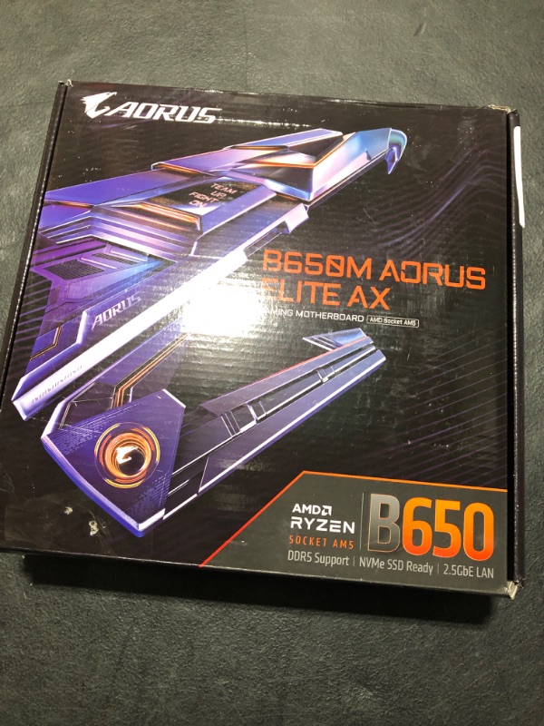 Photo 6 of GIGABYTE B650M AORUS Elite AX (AM5/ LGA 1718/ AMD B650/ Micro-ATX/ 5-Year Warranty/ DDR5/ 2* M.2/ PCIe 5.0/ USB 3.2 Gen2X2 Type-C/Intel 2.5GbE LAN/Q-Flash Plus/EZ-Latch/Gaming Motherboard) B650 B650M AORUS ELITE AX Bundle