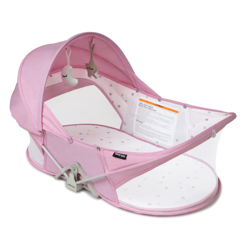 Photo 1 of Beberoad Love Baby Travel Bassinet Portable Bassinet-Folding Portable Baby Bed Baby Bassinet in Bed Mini Travel Crib Infant Travel Bed with Mosquito Net and Canopy Lightweight Washable Foldable Pink