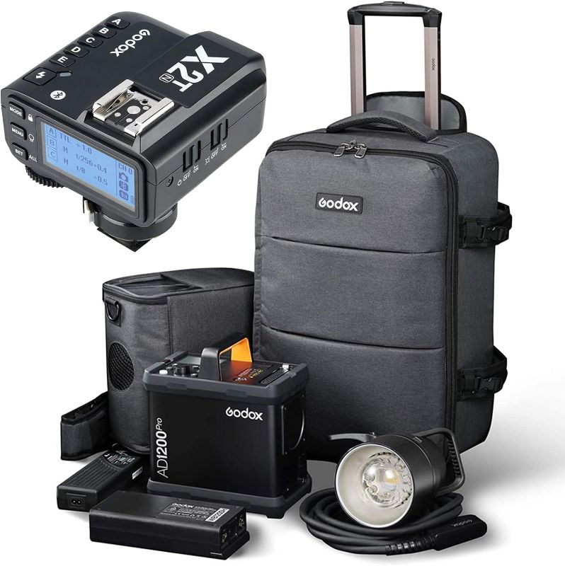 Photo 1 of Godox AD1200Pro AD1200 Pro with X2T-N Trigger for Nikon, 1200Ws TTL Flash, 2.4G 1/8000 HSS 40W Modeling Light 0.01-2s Recycle Time, Outdoor Flash Strobe Monolight Studio Light Photography Lighting