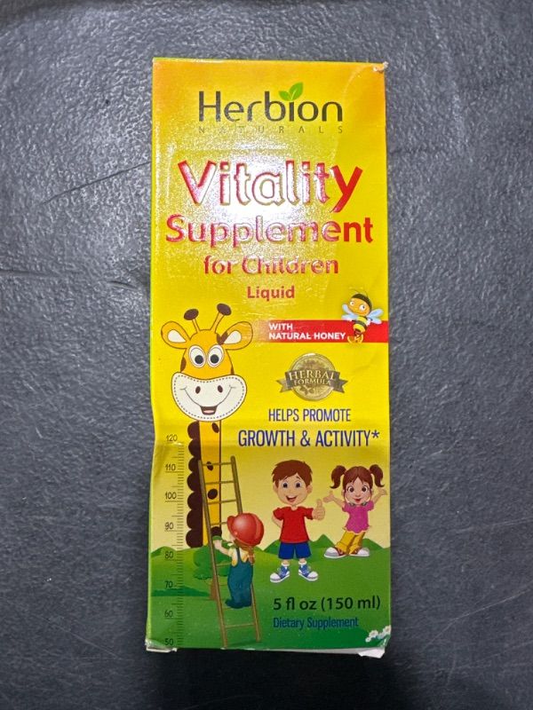 Photo 2 of Herbion Naturals Vitality Supplement for Children, Promotes Growth and Appetite, Relieves Fatigue, Improves Mental and Physical Performance, Boosts Energy, 5 FL Oz - For Kids of 1 Year and Above EXP, 10/2025 