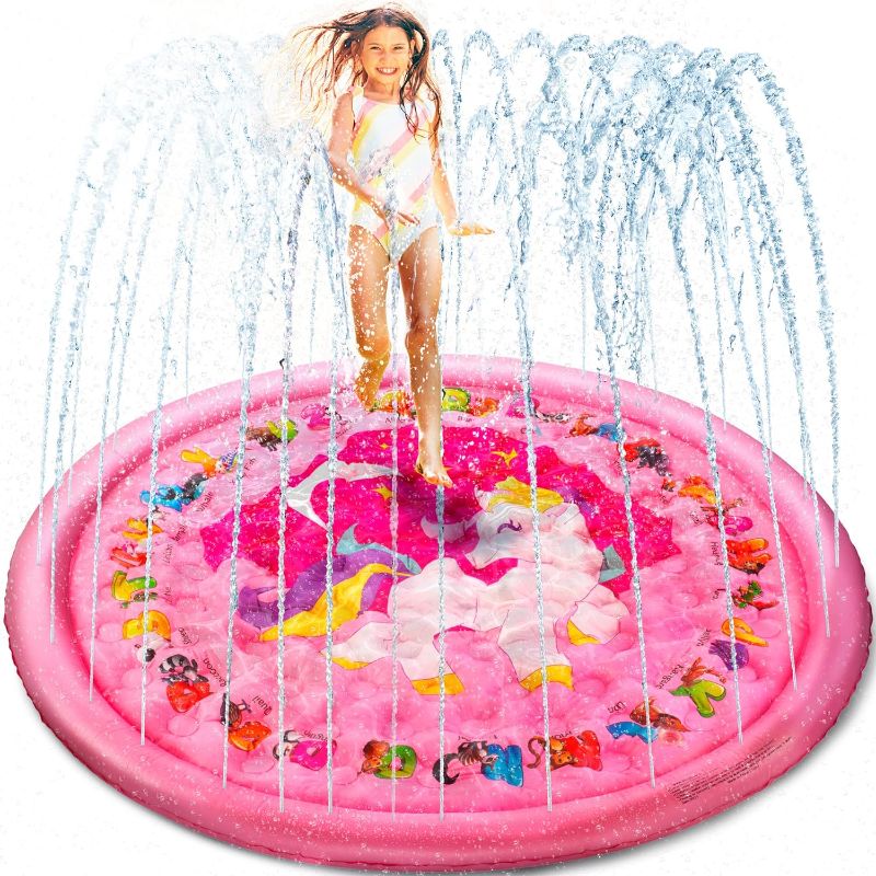 Photo 1 of 
Splash Pad for Kids - Outdoor Water Toys for Toddlers - Outside Splash Mat for Kids - Water Summer Sprinkler Toys for Yard and Outdoor Backyard Activities