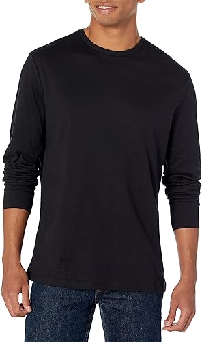 Photo 1 of Amazon Essentials Men's Slim-Fit Long-Sleeve T-Shirt X-Large Black No Pocket
