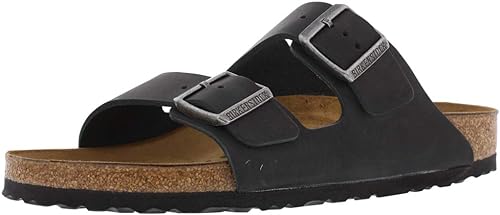 Photo 1 of Birkenstock Women's Arizona Soft Sandals 6-6.5 Women/4-4.5 Men Black Oiled Leather