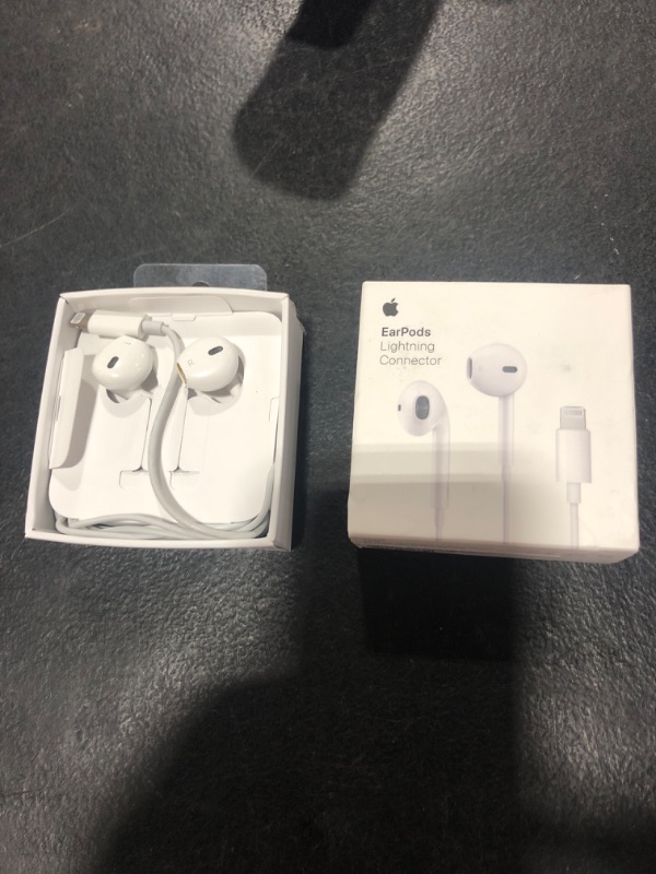 Photo 2 of Apple EarPods Headphones with Lightning Connector. Microphone with Built-in Remote to Control Music, Phone Calls, and Volume. Wired Earbuds for iPhone