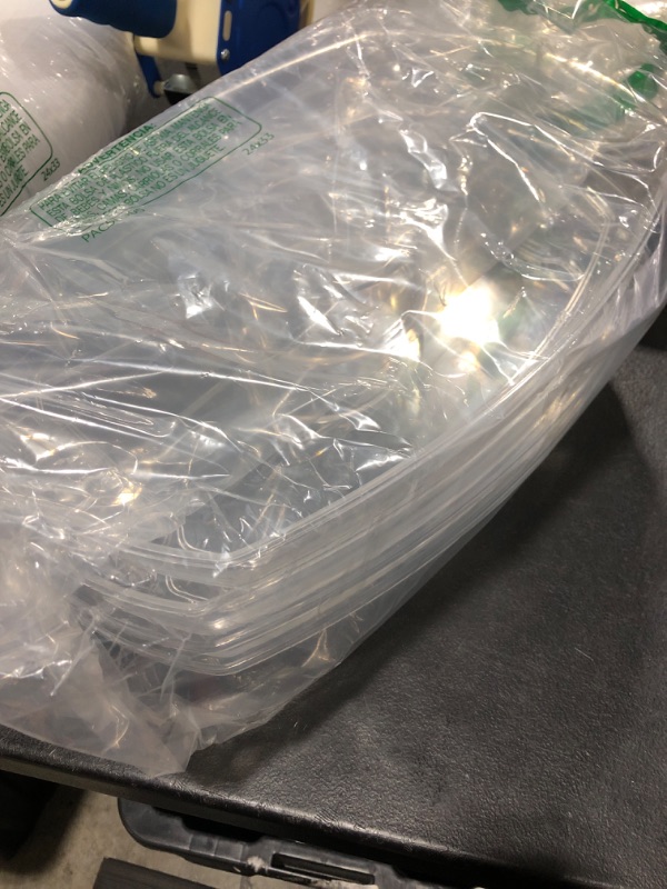 Photo 1 of 2 Pcs Ice Party Platter 4 Section Ice Serving Tray Clear Plastic Veggie Tray with Lid Cold Fruit Serving Platter Dishes 3 Layers Catering Trays for Parties Food Appetizers Vegetables Salads Snack