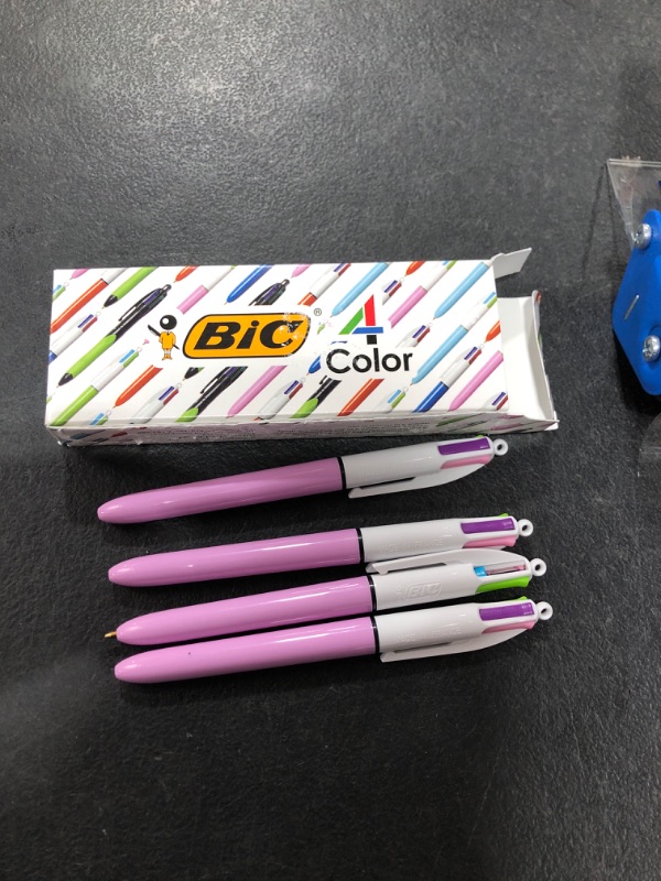 Photo 2 of BIC 4-Color Fashion Ballpoint Pen, Medium Point (1.0mm), Assorted Fashion Ink Colors, Fun & Colorful, 4-Count