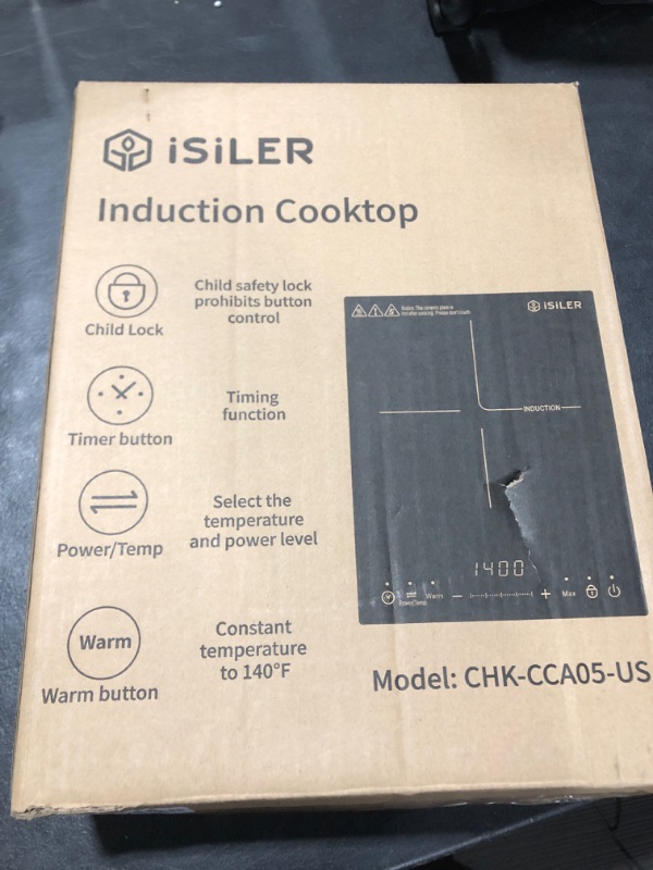 Photo 1 of Portable Induction Cooktop, iSiLER 1800W Electric Induction Cooker Cooktop with Kids Safety Lock, Sensor Touch Countertop Burner with Timer for Apartment RV Camper