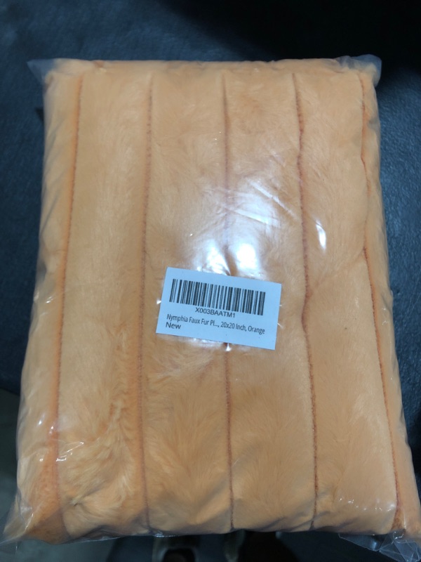 Photo 1 of 20X20 INCH FAUX FUR PILLOWCASES ORANGE 