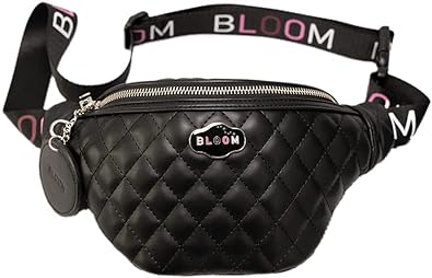 Photo 1 of BLOOM Vegan Leather Crossbody Bags for Girls and Teens | Stylish Fanny Pack, Luxury Purse for Traveling with Adjustable Straps - Fashionable Shoulder Purse | Gift for Girls Black