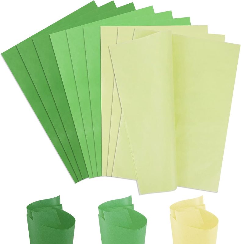 Photo 1 of 120 Sheet Assorted Green Tissue Paper Bulk, 15 x 20 Inch 