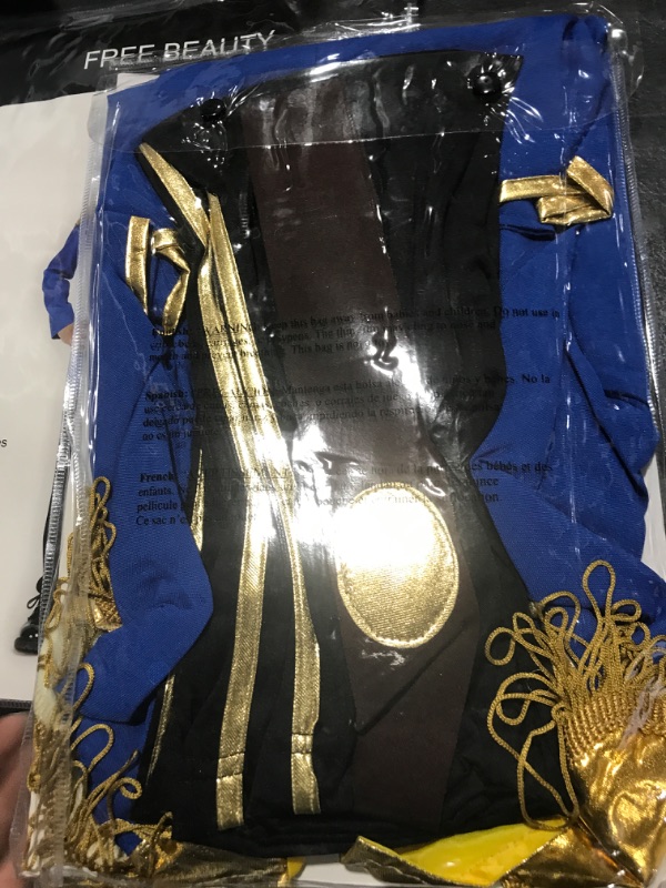 Photo 2 of FREE BEAUTY Blue Boys Prince Charming Costume-Kids Halloween Christmas Party Cosplay Prince Costumes with Belt M(Height39.4?-43.3?)