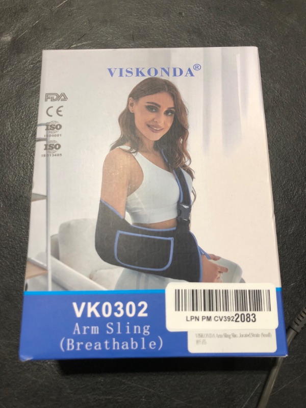 Photo 2 of VISKONDA Arm Sling Shoulder Immobilizer - Rotator Cuff Support Brace - Comfortable Medical Sling for Shoulder Injury,Left and Right Arm,Men and Women,for Broken,Dislocated,Strain (Small)