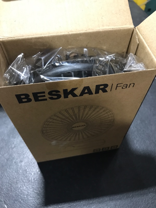 Photo 2 of BESKAR USB Clip on Fan, Portable Small Fan with Cord Powered, 3 Speeds Strong Airflow, with Sturdy Clamp, Quiet Personal Desk Fan
