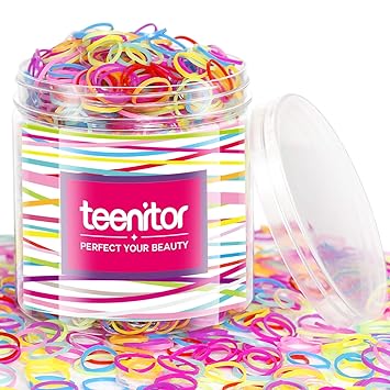 Photo 1 of Color Elastic Hair Bands, Teenitor 2000pcs Multi Color Hair Holder Hair Tie Elastic Rubber Bands for Baby Girls