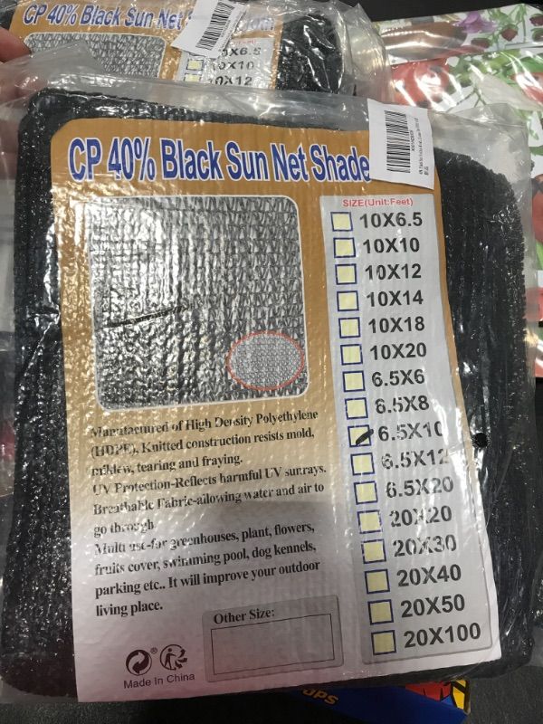 Photo 2 of 40% Black Sun Net Sun Mesh Shade Sunblock Shade Cloth UV Resistant Net for Garden Flower Plant for Greenhouse-can Custom Size (10ft X 6.5ft)
