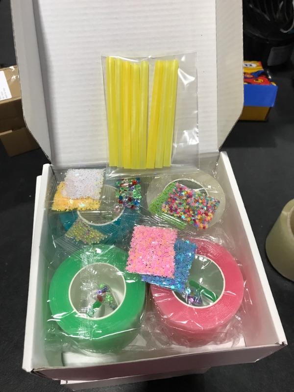 Photo 2 of 4 PCS Multi-Colour Nano Tape Bubble Kit Double Sided Tape Plastic Magic Bubbles Balloon Party Favors Fidget DIY Craft Toys for Girls Boys Kids Adults-A(39.3Ft)
