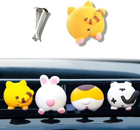 Photo 1 of 1PCS Curboom Butt Car Air Vent Clips Diffuser Cute Corgi 3D Funny Decoration Kawaii Cat Interior Accessories Yellow Tiger Air Conditioning Outlet Freshener Pink Rabbit Gifts for Women Girls (Tiger Butt)
