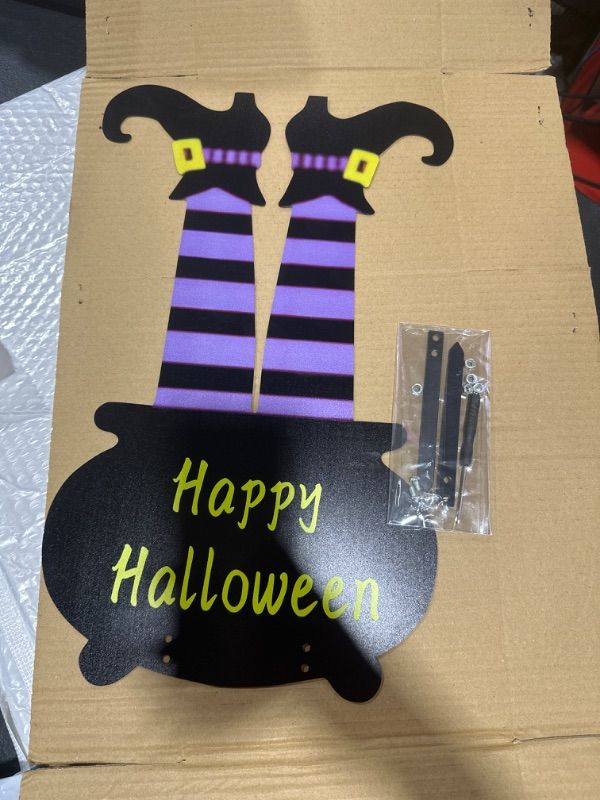Photo 2 of 
Halloween Metal Witch Leg Courtyard Sign Decoration Halloween Metal Yard Stakes Halloween Decorations For Outdoor Indoor Decor (Purple)