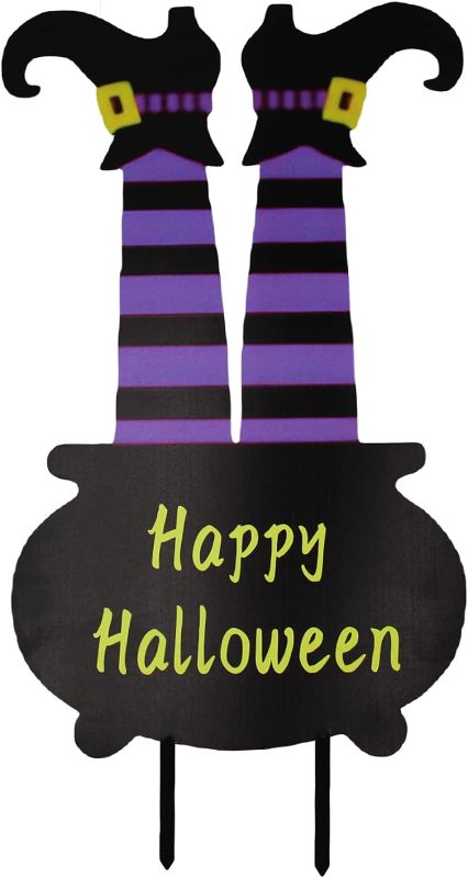 Photo 1 of 
Halloween Metal Witch Leg Courtyard Sign Decoration Halloween Metal Yard Stakes Halloween Decorations For Outdoor Indoor Decor (Purple)