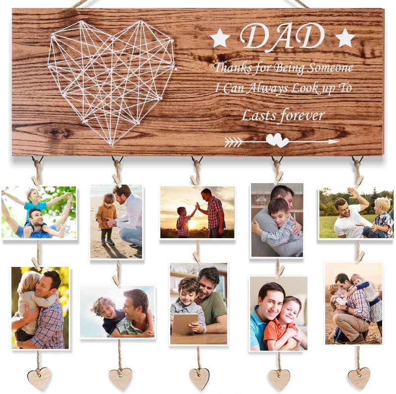 Photo 1 of 
Gifts for Father Grandpa,Wooden Family Birthday Reminder Calendar Board Wall Hanging, 10 Heart Tags 30 Wooden Clips DIY Birthday Tracker Hanging Plaque,