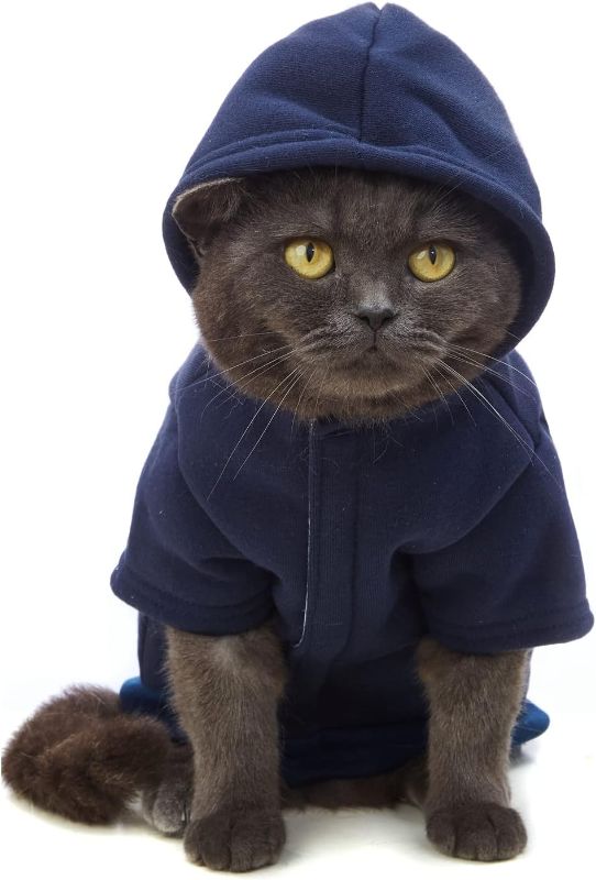 Photo 1 of 
 S Jnancun Cat Clothes for Cats Only Winter Hoodie Sweatshirts with Pockets Warm Cat Outfits for Cat