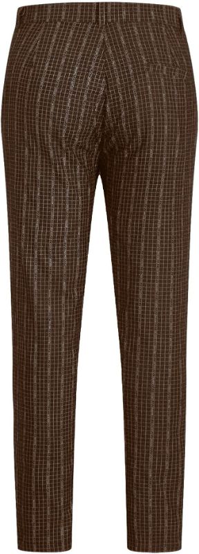 Photo 1 of  XL Men Casual Dress Pants, 2022 Fashion Plaid Printed Flat-Front Skinny Business Pencil Long Pants with Pocket