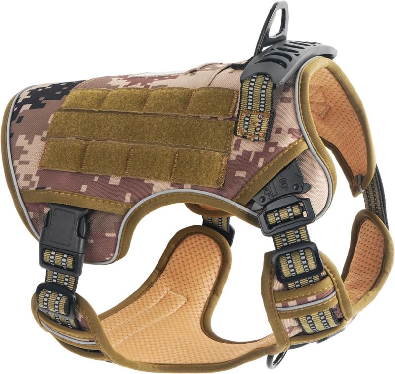 Photo 1 of 
SANHSEHOME Tactical Dog Harness for Large Dogs No Pull Adjustable Service Dog Vest Harness with Handle Soft Mesh Padded Reflective Military Dog Harnesses.
