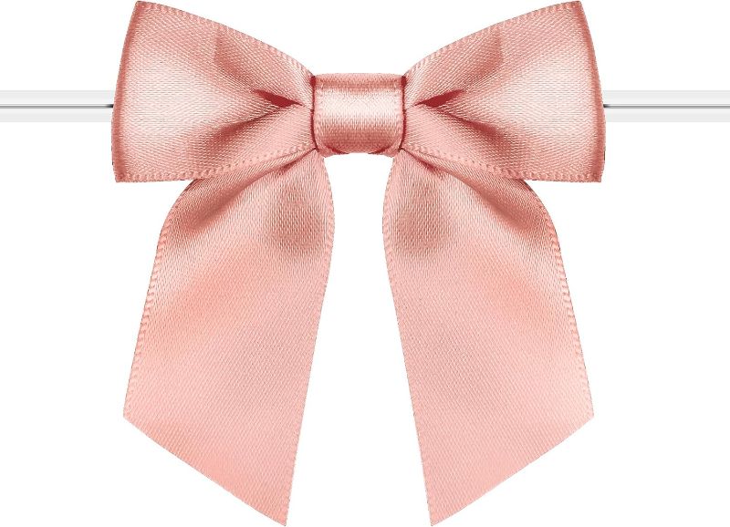 Photo 1 of 
Rainbow Pana 120 Pack Twist Tie Bows for Treat Bags 2.5" Rose Gold Satin Ribbon Bows for Package Craft Gift Wrapping Decoration from Rainbow Pana
