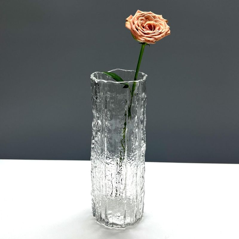 Photo 1 of 
RUXMET Vases for Centerpieces Clear Flower Vases Tall Ribbed Glass Vase Centerpiece Vases for Table 9.8 inch Modern Vase