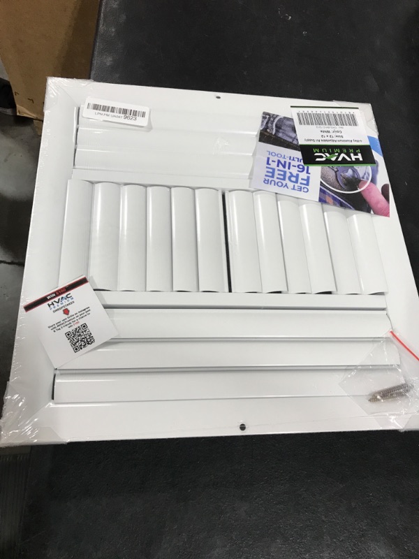 Photo 2 of 12" w X 12" h 4-Way Aluminum Curved Blade Adjustable Air Supply HVAC Diffuser - Full Control Vertical/Horizontal Airflow Direction - Vent Duct Cover [Outer Dimensions: 13.65" w X 13.65" h] 12x12